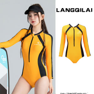 Nữ Đồ Bơi Lội Dài Tay Thon Gọn Thiết Kế Lý Tưởng Khi Lặn Lướt Sóng Lặn Với Ống Thở Và Bơi Lội保守防晒温泉适用