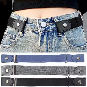Buckle-Free Belt Adjustable Stretch Elastic Waist Band Invisible Belts Women Men Jean Pants No Buckle Easy To Wear