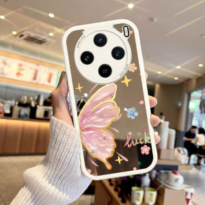 Pink Butterfly Knot Silicone Phone Case Full Cover Anti-Fall for VIVOX200Promini X100s X90pro Xnote X80 Womens Ins Style