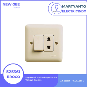 Broco Stop Kontak + Saklar Single New Gee 525361 Warna Cream