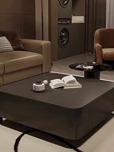 Black Square Luxury Minimalist Living Room Coffee Table