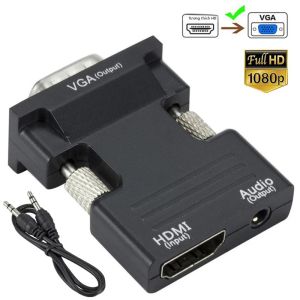 Bộ Chuyển Đổi HDMI Sang VGA 1080P HD Với Bộ Chuyển Đổi Âm Thanh 3.5Mm Nam Sang Nữ Cho Máy Tính Laptop Màn Hình TV Máy Chiếu
