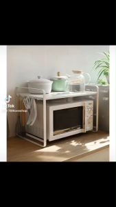 ชั้นวางของไมโครเวฟ มีตะขอด้านข้าง Microwave Rack 2 ชั้น
