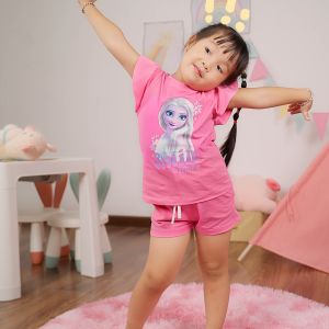 Đồ bộ bé gái Elsa Bomines bộ short hè thun cotton thoáng mát cho bé 3-10 tuổi khoảng 12-30kg DBSBGELSACAUVONG