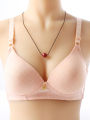 Xueting Han Luxury V-รูป Bra ไนลอนซับผ้าฝ้ายถ้วยเต็มเครื่องประดับเพชรสําหรับหญิงสาวฤดูร้อน. 