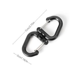 Backpacks Carabiner With 360 Degree Swivels Portable S/D Chain Hook Camping Double Hook Backpacks Buckles Camping Accessory S/M