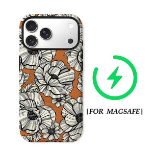 Potdemiel | Aurea Matte Bumper Magsafe Case for iPhone 18/17/16/15/14 Plus/13 pro Max Shockproof Hard PC Retro Floral Line Art Design Cover