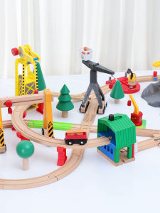 iekool | Magnetic Wooden Track Accessories Compatible Edu-Toy for MiRabbit Train