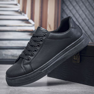Fashionable Pure White Flat Bottom Casual Shoes for Men Spring Summer Breathable Leather Upgraded Version Comfortable Sneakers