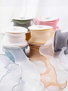6cm Matte Chiffon Ribbon Thick Material Organza Wave Ribbons For Bouquet Gift Wraping Bow Material Hair Accessories