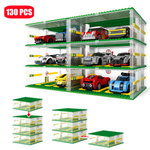 SEMBO BLOCK City Sports Cars Garage Building Blocks MOC Supercar Racing Parking Lot DIY Vehicle Storage Box Bricks Kids Toys