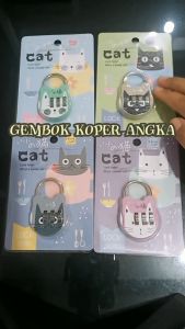 YUME SHOP - Gembok Koper Tas Travel 3 Digit Angka Kunci Loker Kucing Password Kombinasi Numeric Lock