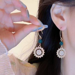 Bông Tai Vintage Trang Sức Đính Ngọc Trai Thời Trang