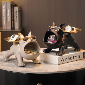 Chinatera Big Mouth French Bulldog Storage Box Nordic Cool Dog Figurine Sundries Key Holder Home Decoration Ornament Resin Art Sculpture