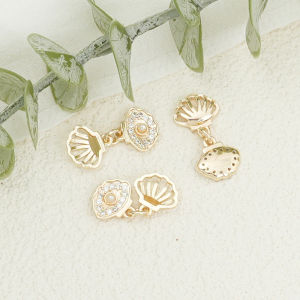 14Kทองแดงชุบทอง เรซินหอยไข่มุก ห้อยหู DIY งานฝีมือ เครื่องประดับแฟชั่น เครื่องประดับแฟชั่น