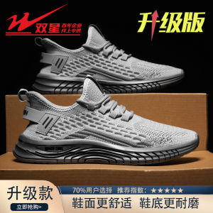 Double Star Mens Breathable Running Shoes Summer Lightweight Mesh Upper Sporty Casual Low-profile Shock Absorption Rubber Sole