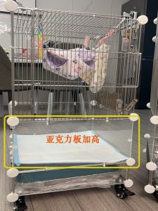 Thickened Acrylic Transparent Parrot Cage Honey Possum Cage with 304 Stainless Steel Mesh Splash Proof Board Pet Bird Cage