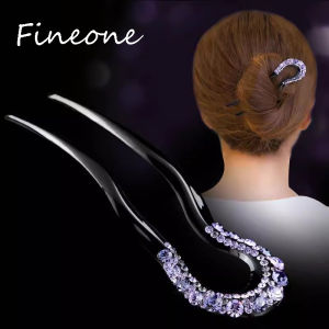 Vintage Hair Accessories Crystal Hairpins U-Shape Hair Stick Pin Hairclips Women Rhinestone Flower Hairpin Fashion Combs