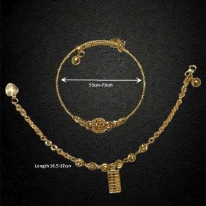 Emas Korea (Bracelet / Bangle) 24k Gold Plated Abacus Bracelet Sempoa Bangle Lucky Ball Accessories Jewellery Rantai Tangan Emas Wanita 现货镀18K金算盘转运珠手镯手链首饰品潘多拉"
