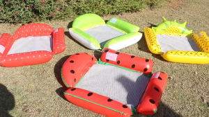 BHQ Inflatable Floating PVC Swimming Pools Seats Fruit Float Floating Bed Swim Ring for Adults and Kids