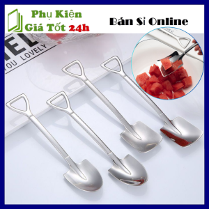 Set 10 Muỗng Xẻng Thìa Inox Hình Xẻng Sang Trọng Muỗng Cà Phê Cây Xẻng Dễ Thương Phong Cách Sang Trọng - Muỗng Múc Kem Muỗng Ăn Tráng Miệng Ăn Kem