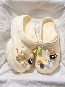 Adorable Coal Ball Thick Bottom Sandals for Women Summer 2024 New Style Outside Wear Anti-Slip Beach Shoes with Head Cover