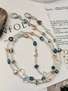 Original Crystal Mobile Phone Necklace Crossbody Shoulder Chain Womens Style Versatile Secure Accessory Digital Accessories