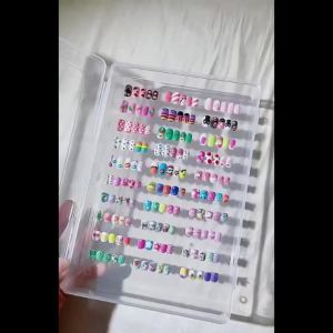 Nail Tips Display Book for 32 Set Press on Nails Gel Polish Storage Board Nail Art Showing Shelf Box