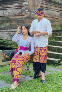Set coupel songket Kamen bali (satu set Kamen + saput + udeng) setelan bawahan kebaya