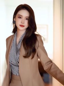 ZYHT eravogue set đồ nữ style hàn quốc đồ bộ đẹp sang chảnh áo khoác nữ quảng châu + chân váy chữ a hai mảnh Trang phục chính thức công sở 5192