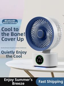 Smart AI Voice Control USB Timed Ultra Quiet Small Size Electric Fan Toilet Office Desktop Wall Mounted Kitchen Bathroom Desk Fan 1307A