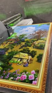 Tranh rùng cây mùa thu - gạch tranh