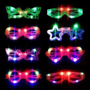 10-50pc LED Glasses Neon Glow In The Dark Party Favor Supplies Light Up Glasses for Adults Kid Birthday Wedding Party Accessorie