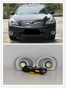 LED Fog Lights Assembly For Subaru Outback Sport 2010 2011 2012 Front Bumper Fog lamp Replacement Angel Eye Daylight Accessories