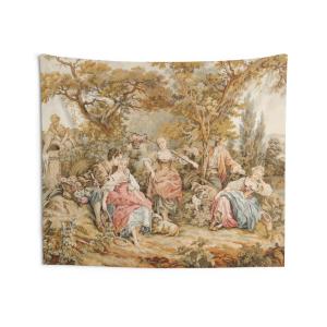 VIKAMA European Retro Countryside Tapestry French Noble Background Cloth Living Room Light Luxury Art Room Decoration