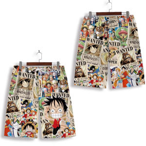 Bandai | One Piece Cartoon Print Shorts Mens Summer Thin Quick Dry Five Minute Pants Can Be Two Yuan Large Size Beach Pants