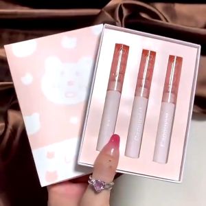 VEDO 💕CAPPUVINI Jelly Mirror Glass Lip Gloss / Cermin Air Noda Bibir Kaca Terang / Lip Gloss Pelembab Berkilau Lip Gloss Tahan Lama / Lip Gloss Beruang Merah Muda