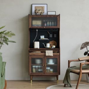 Nordic Style Solid Wood Wall-Mounted Storage Cabinet Japanese Style Hole Board Small Apartment Organizer Dining Room Sideboard