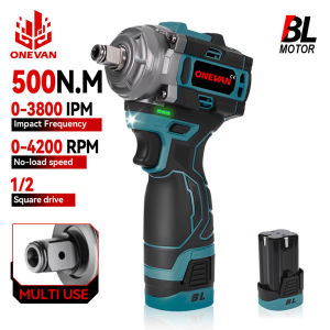 ONEVAN 800W Brushless Electric Impact Wrench 1/2inch Cordless Portable Electric Wrench Screwdriver Tools Lithium-Ion Battery
