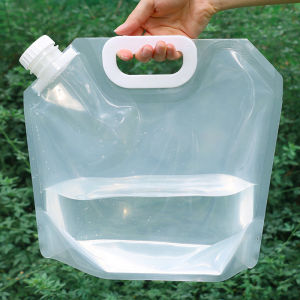 1pc 5L/10L PE Water Storage Portable Folding Lifting Bag For Outdoor Camping Hiking Survival Hydration Bladder