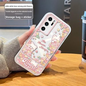 Asina | Protective Case for Huawei P40 P60 P50 Pro P30 Invisible Stand Clear Cute Full Cover Anti-drop