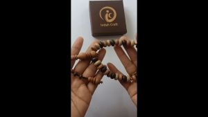 Indahcraft-Tasbih 33 Kombinasi 3 Kayu Langka Bulat Roda