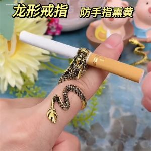 Nhẫn Nam Hút Thuốc Sáng Tạo Phụ Kiện Thời Trang Nhẫn Cầm Thuốc Lá Nam Hùng Mạnh Nhẫn Cầm Thuốc Lá Hợp Kim Bạc Vàng