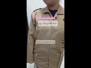 Baju pramuka perempuan lengan panjang Seragam pramuka SMA Bahan Twist / Licin