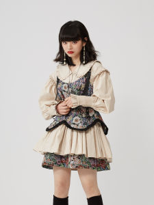 Original Design French Vintage Strap Vest Top Selling Point Is the Unique Outerwear Style round Neck Single Button Closure