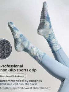 Autumn Winter Yoga Socks Five Finger Professional Anti-Slip Womens Pilates Socks Mid-Calf Sports Fitness Long Tube Socks