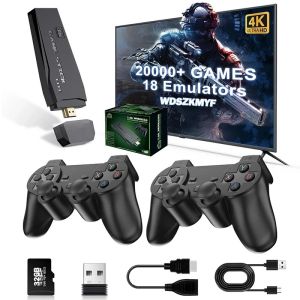 ในตัว 20000 + เกมRetroเครื่องเล่นเกมพกพาใหม่คอนโซลวิดีโอเกม 64G 4KทีวีเกมStick 2.4G Wireless Controller gamepad