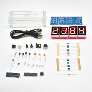 LED Digital Electronic Temperature Clock DIY Kit Soldering Learning Kit Suitable for teaching and DIY enthusiasts etc.