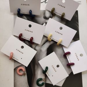 Fashionable Pure Color Small Circle Earrings Versatile Elegant Quality JINMUKE East Gate New Fresh Outlined Korean Style Women's Jewelry