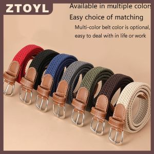 ZTOYL 1 cái thời trang vành đai dệt vải vành đai kim loại khóa người đàn ông đàn hồi bện vành đai đấm miễn phí